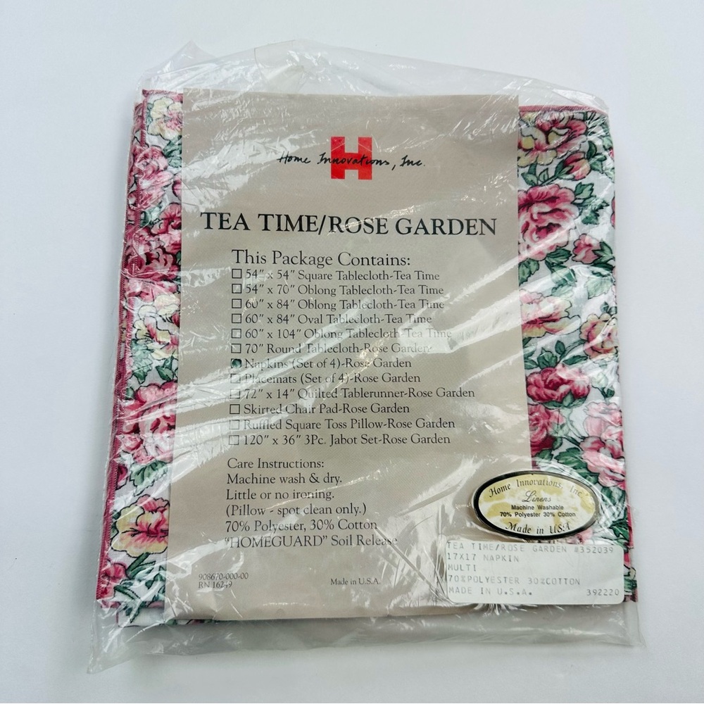 Home Innovations Four Rose Garden Floral Cloth Napkins